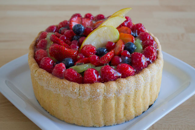 Summer Berry Charlotte Cake with Vanilla Bean Mascarpone Cream