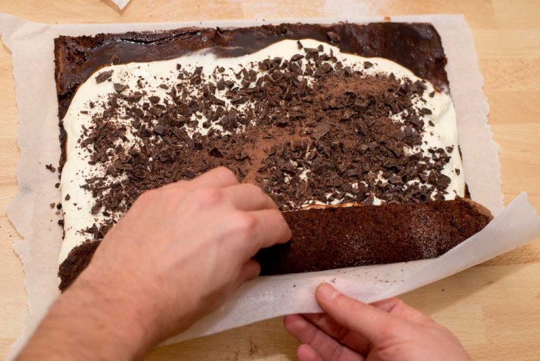 Double chocolate and vanilla yule log – Road to Pastry